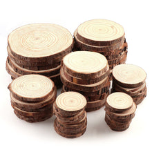 Load image into Gallery viewer, 3-12cm Thick 1 Pack Natural Pine Round Unfinished Wood Slices Circles With Tree Bark Log Discs DIY Crafts Wedding Party Painting
