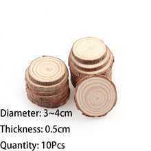 Load image into Gallery viewer, 3-12cm Thick 1 Pack Natural Pine Round Unfinished Wood Slices Circles With Tree Bark Log Discs DIY Crafts Wedding Party Painting
