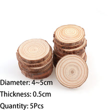Load image into Gallery viewer, 3-12cm Thick 1 Pack Natural Pine Round Unfinished Wood Slices Circles With Tree Bark Log Discs DIY Crafts Wedding Party Painting
